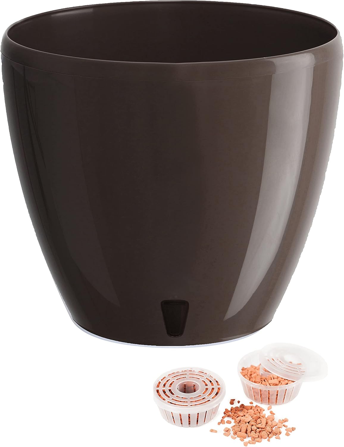 DECOPOTS 17 cm selbstwässernder Übertopf dekorativer Blumentopf für