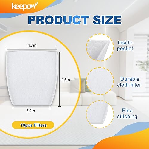 Miniatura 3 de KEEPOW Filtros de vacío compatibles con Makita T-03193 Filtro de vacío de repuesto para aspiradoras XLC02 LC01 BCL180 443060-3, paquete de 10