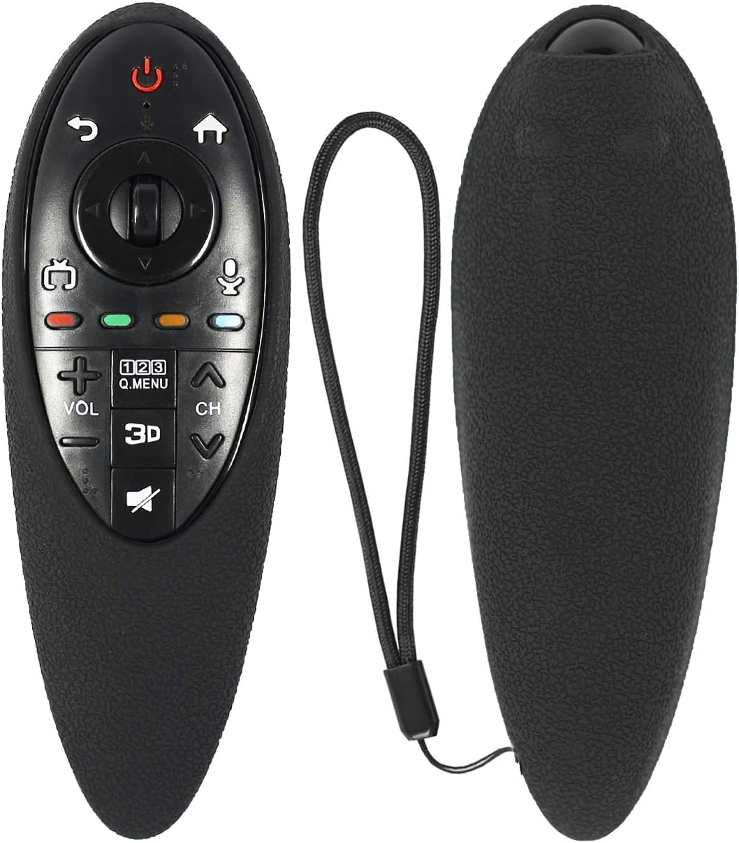 HUAYU Protective Silicone Remote Case for LG AN-MR500G Magic Remote Cover Flexible Shockproof Washable Remote Holder for LG 3D Smart TV Magic Remote Case (Black)