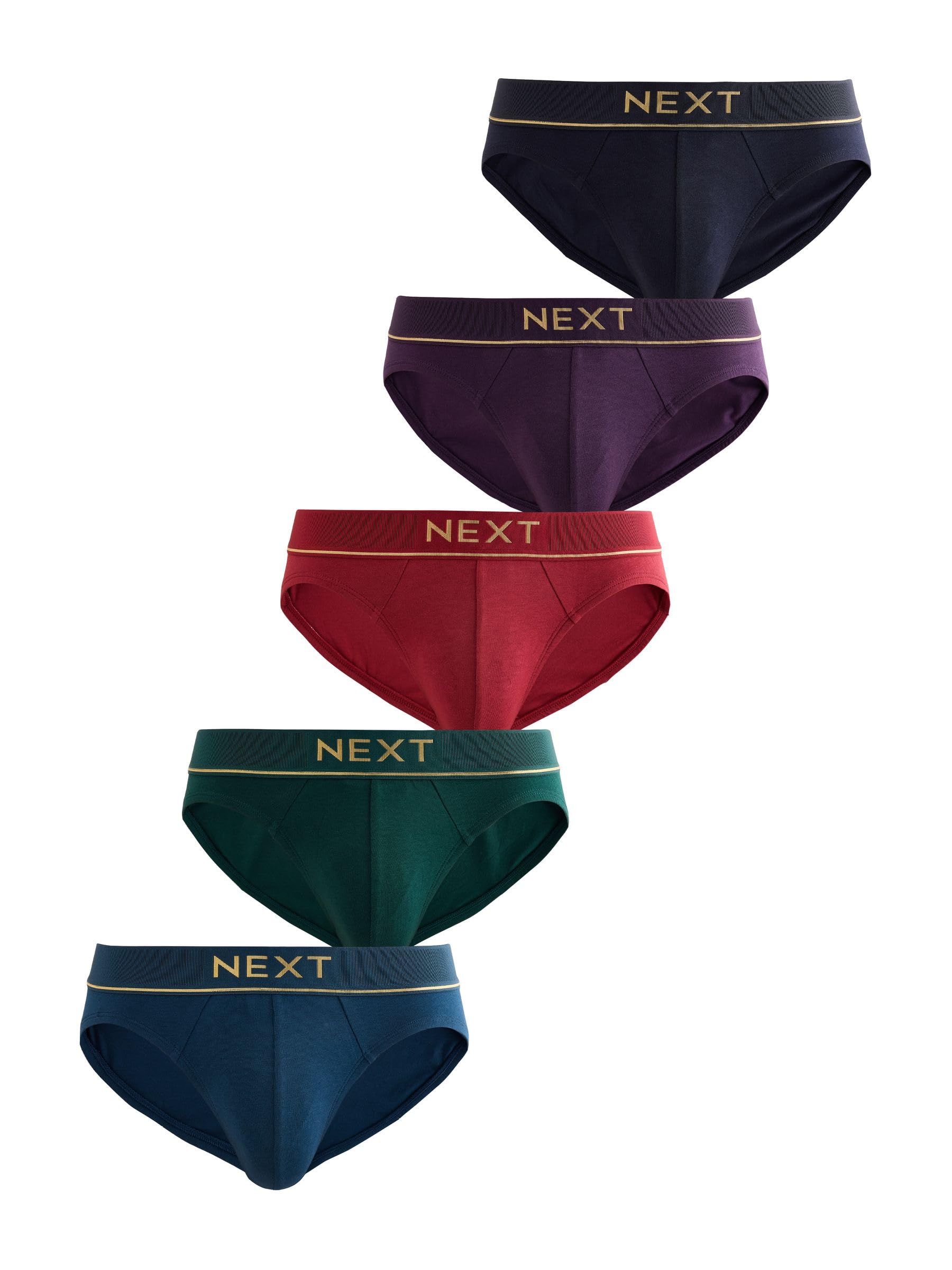 NEXT Uomini Confezione da 5 Paia di Slip in Misto Cotone Waistbands