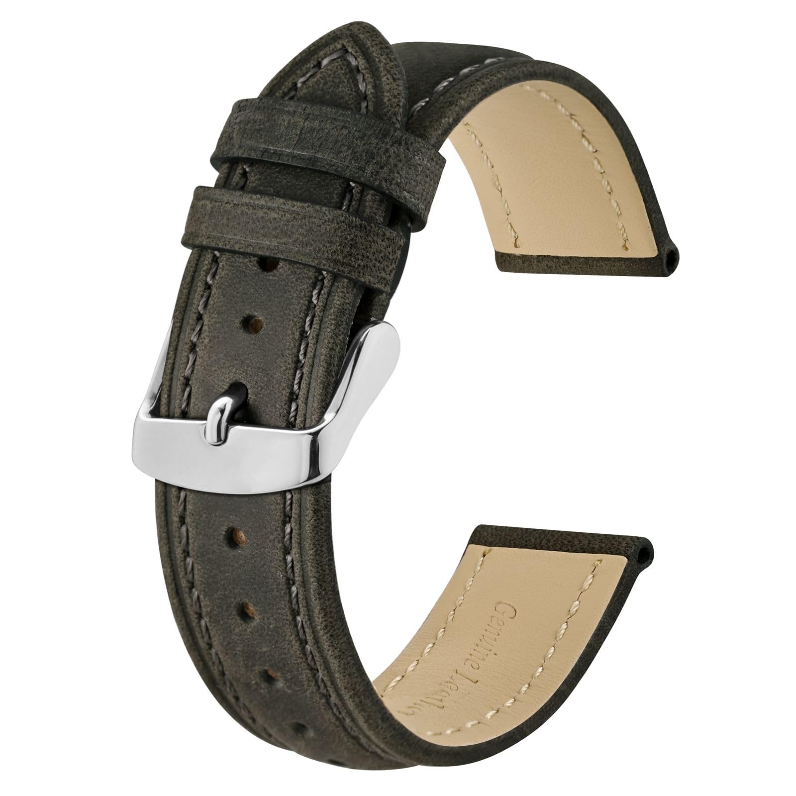 BISONSTRAPWatch Strap, Vintage Leather Replacement Bracelet, Band Width-14mm 15mm 16mm 17mm 18mm 19mm 20mm 21mm 22mm 23mm 24mm