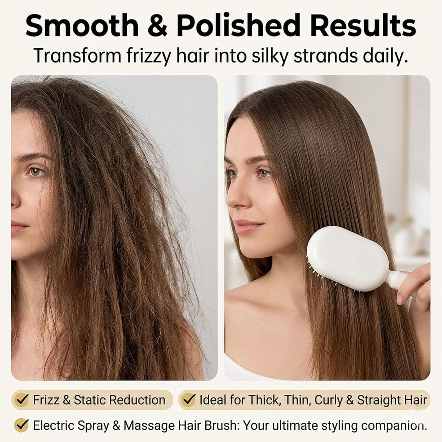 Electric Spray Air Cushion Massage Comb with Essential Oils 2026 Neu Kopfhaut Massagebürste, 3-in-1 Elektrischer Sprüh-Luftkissen-Massagekamm für Lockiges, Welliges & Glattes Haar (Rosa)