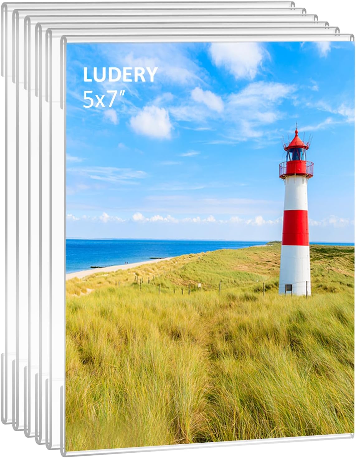 Set of 12 Snap 5"x7" Clear Acrylic Self Standing Photo