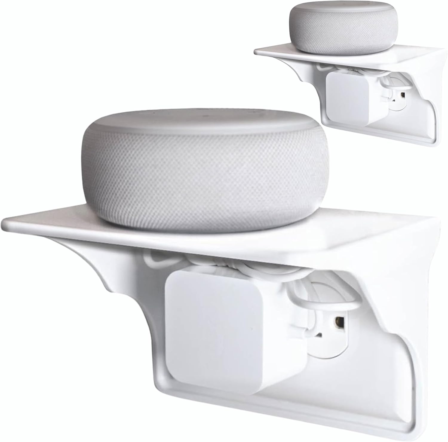 Power Perch Horizontal Wall Outlet Shelf with Cord Storage Strap – Declutter & Reclaim Bathroom Counter Space – Alexa Stand, Apple Homepod Shelf, Toothbrush Holders Wall Mounted – White, 2-Pack Power Perch Horizontal Wall Outlet Shelf with Cord Storage Strap – Declutter & Reclaim Bathroom Counter Space – Alexa Stand, Apple Homepod Shelf, Toothbrush Holders Wall Mounted – White, 2-Pack