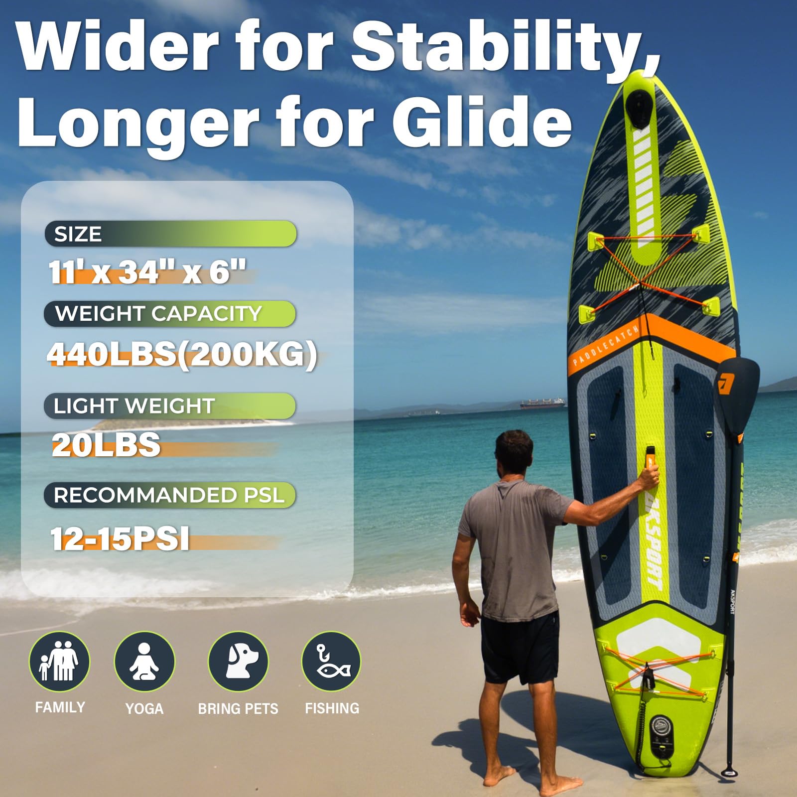 AKSPORT 11' Inflatable Stand-Up Paddle Board with Upgraded SUP AKSPORT 11' Inflatable Stand-Up Paddle Board with Upgraded SUP