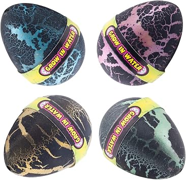 Hatching Grow Dinosaur Toys, 4 Pack Large Size Crack Growing Dinosaur Egg that Hatch in Water Easter Dino Eggs for Science Educational Party Supplies Birthday Gifts Kids Boys Girls