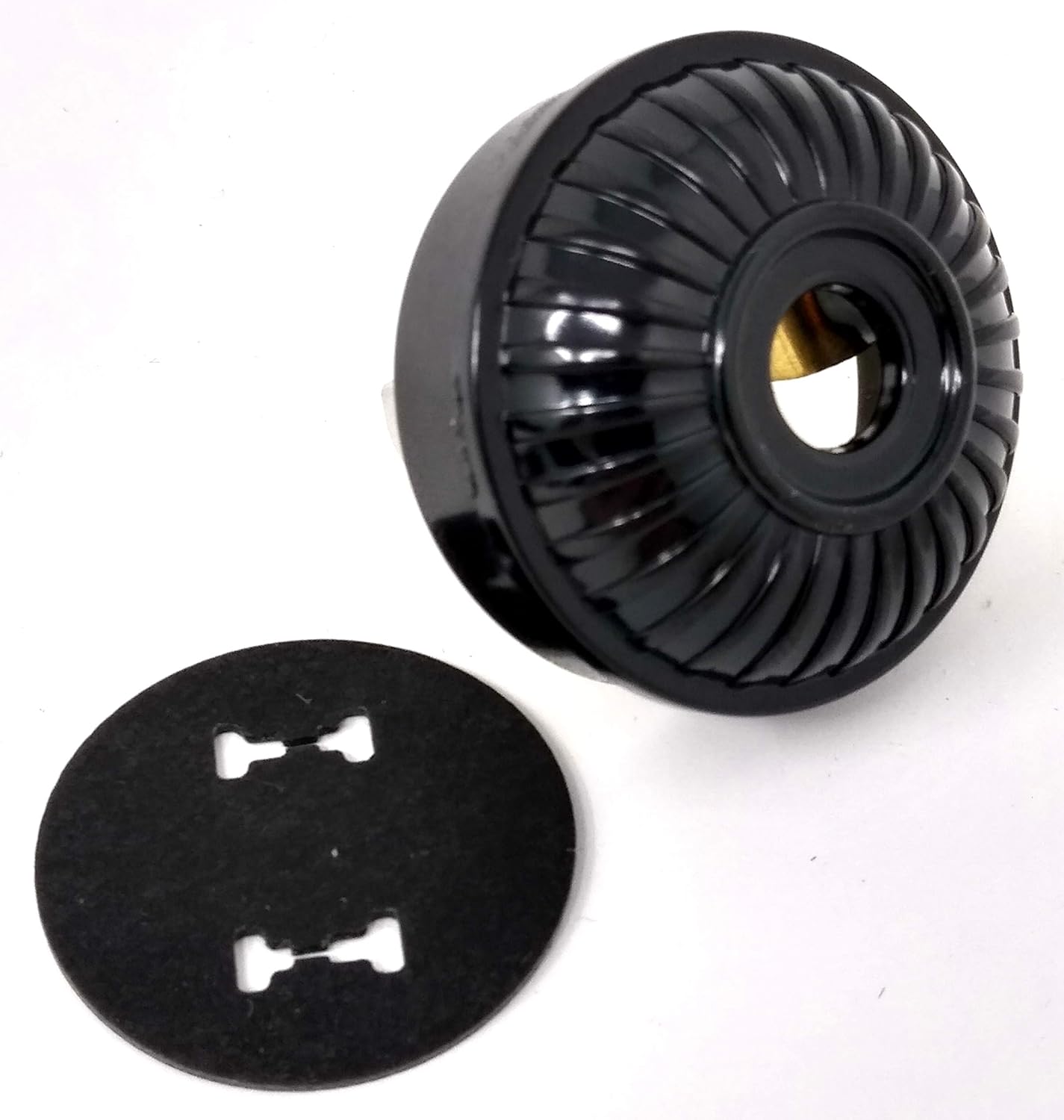 Black Mid-Century Embossed Lamp Plug, Antique Bakelite Electrical Plug