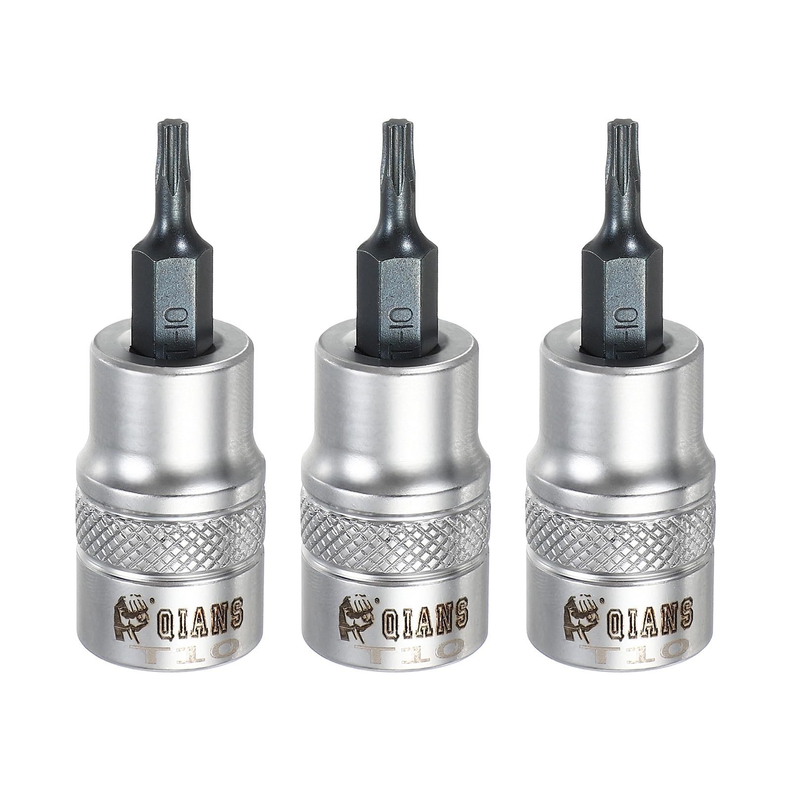 sourcing map Torx Bit Socket 3/8" Drive T10,Star Head,3Pcs