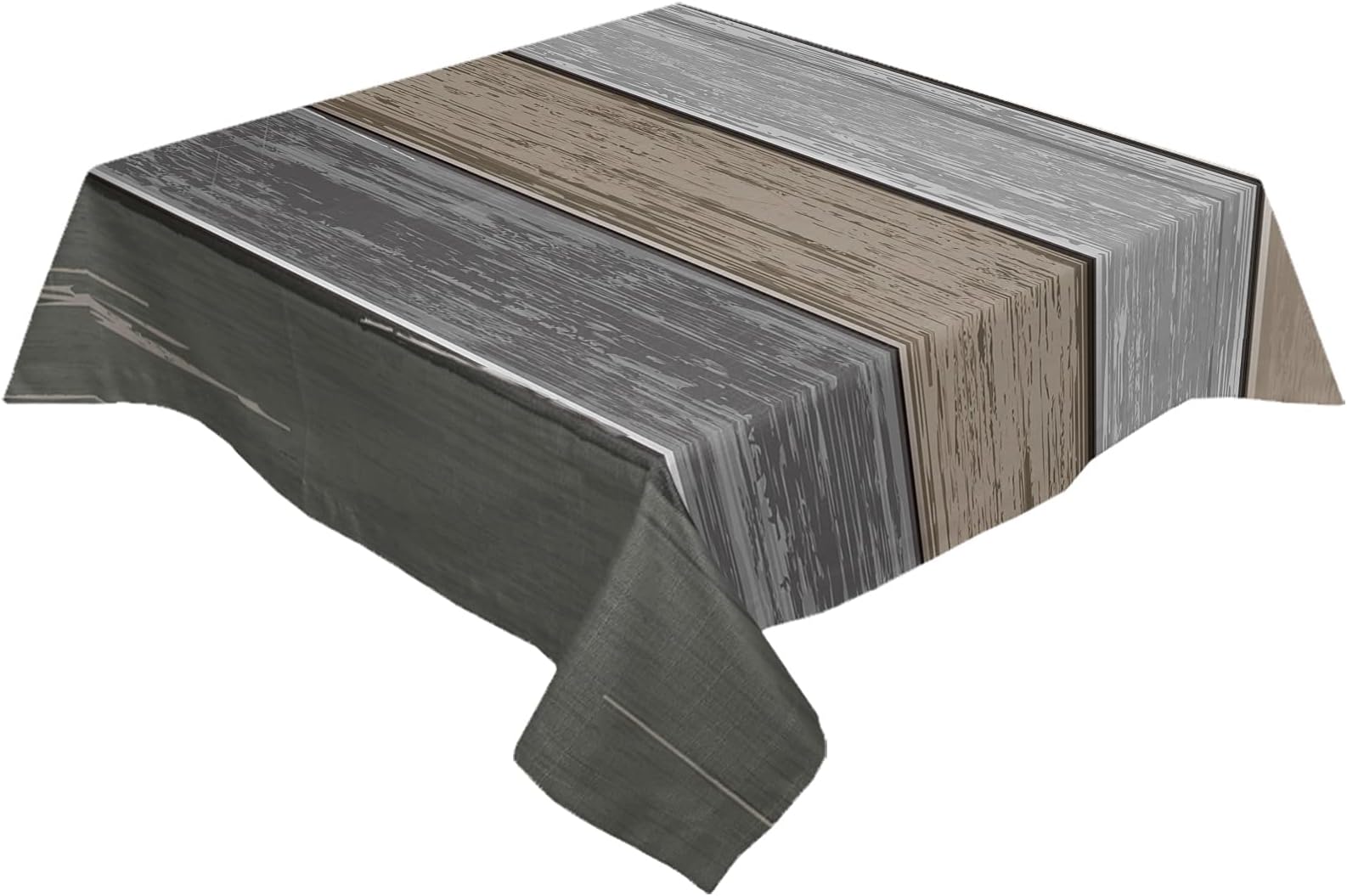 Square/Round Tablecloth 54x54inch, Farmhouse Wood Grain, Vinyl Table Covers Waterproof Oilcloth Table Cloth Linens, Farmhouse Tablecloths for Outdoor Dining Wedding Party Camping, Brown Grey Ombre