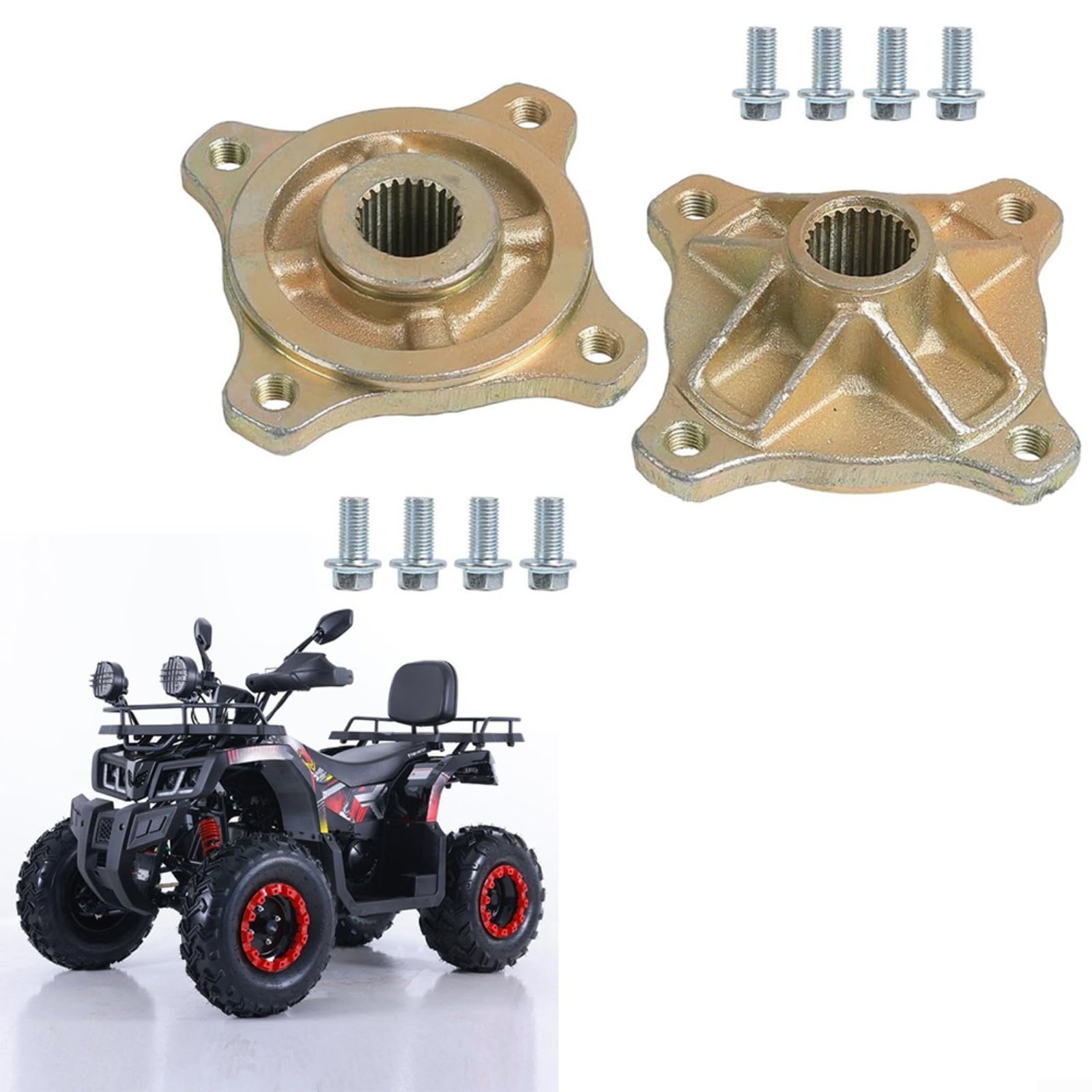 Asse posteriore a 24 denti a 4 perni per mozzo da 25 mm, cerchione in lega di acciaio per mozzo con distanza tra i bulloni da 78 mm 70 cc-150 cc per Dirt per bici Go Kart Drift Trike