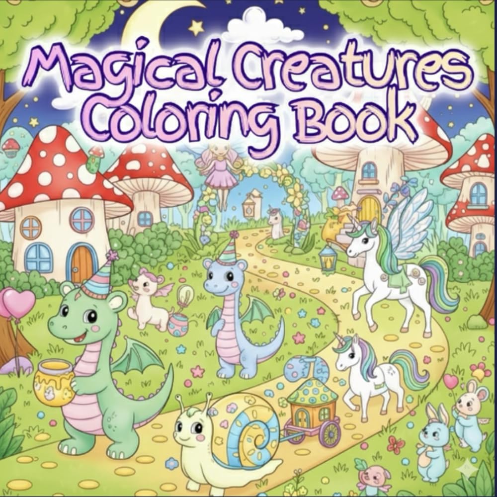 Magical Creatures Coloring Book: A Cute Fantasy Coloring Book for Kids