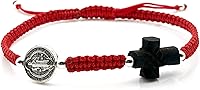 Vista 6 de St Benedict Medal Adjustable Red String Protection Bracelet for Mens Pulsera San Benito para Hombre
