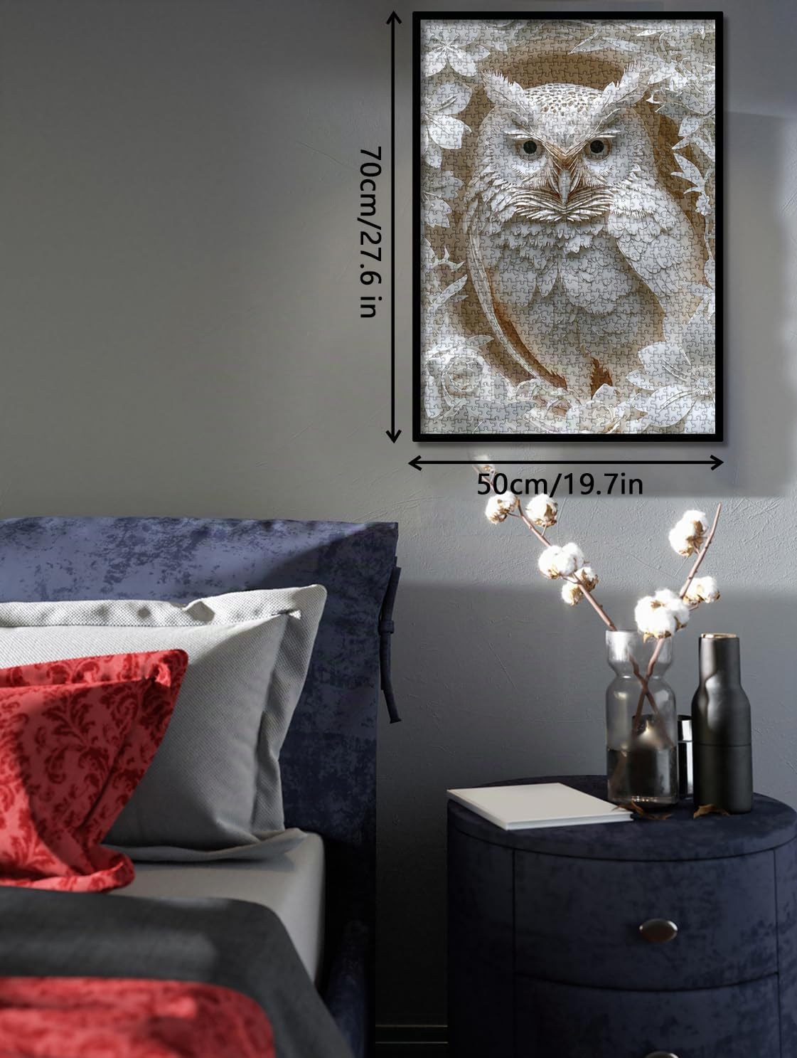 3D Owl Puzzles Paper Cut Art Puzzle 1000 Pieces for Adults, White Bird Jigsaw Puzzle Jungle Animal, Challenging Puzzles Hard Puzzle for Family Decorations