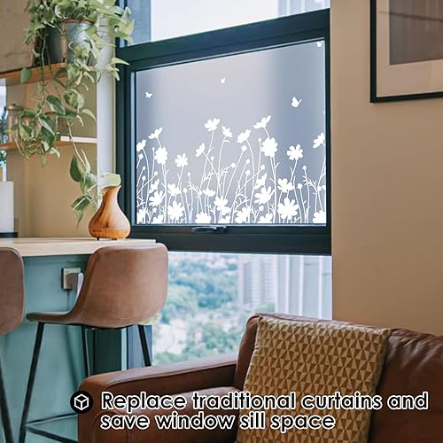 Miniatura 3 de DKTIE Película de privacidad para ventana con herramientas de instalación, adhesivo para despegar y pegar, adherencia estática, sin pegamento,