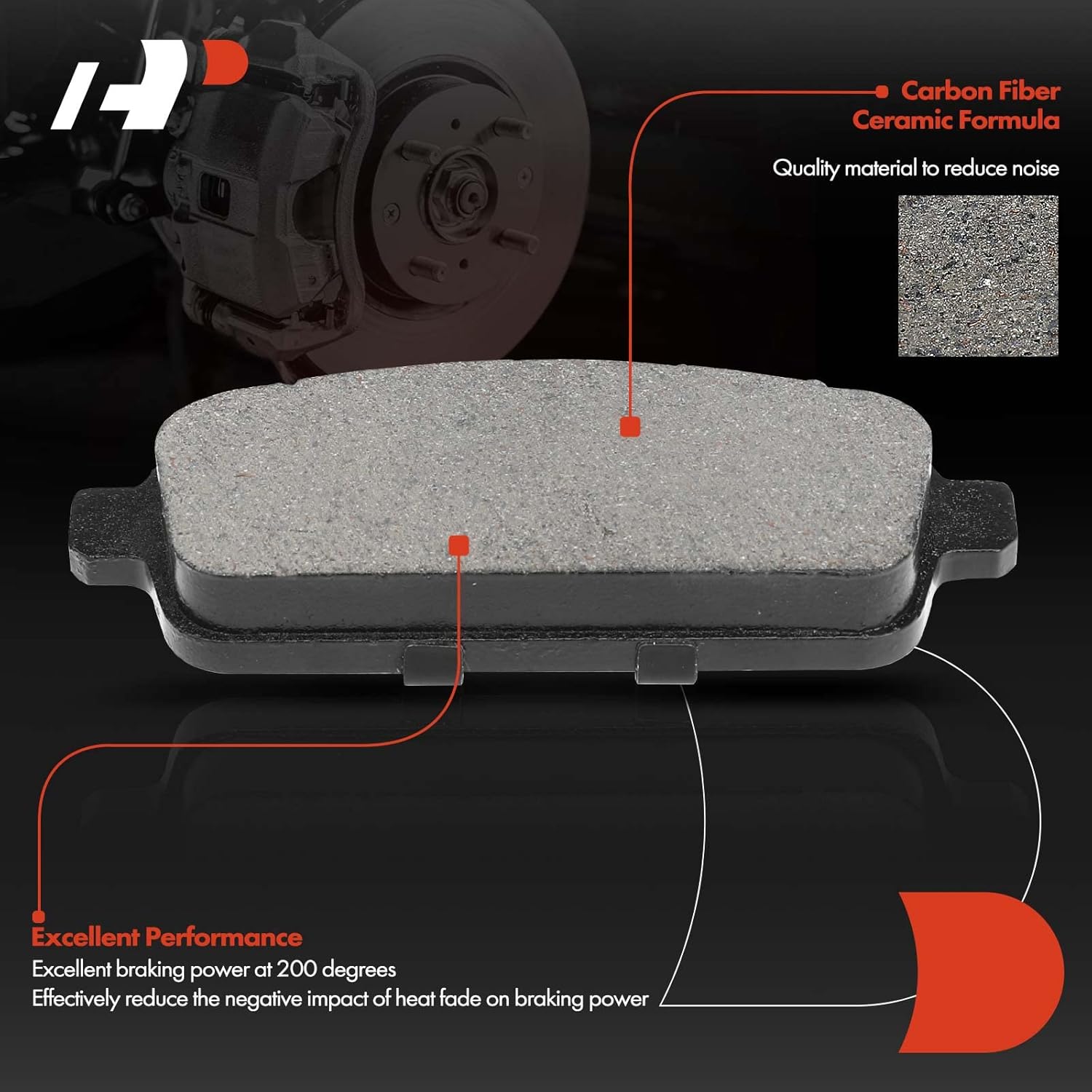 A-Premium 10.55 inch (268mm) Rear Solid Disc Brake Rotors + Ceramic Pads Kit Compatible with Select Buick and Chevy Models - Encore 13-17, Cruze 11-15, Cruze Limited 16, Sonic 13-16, Trax 13-17, 6-PC