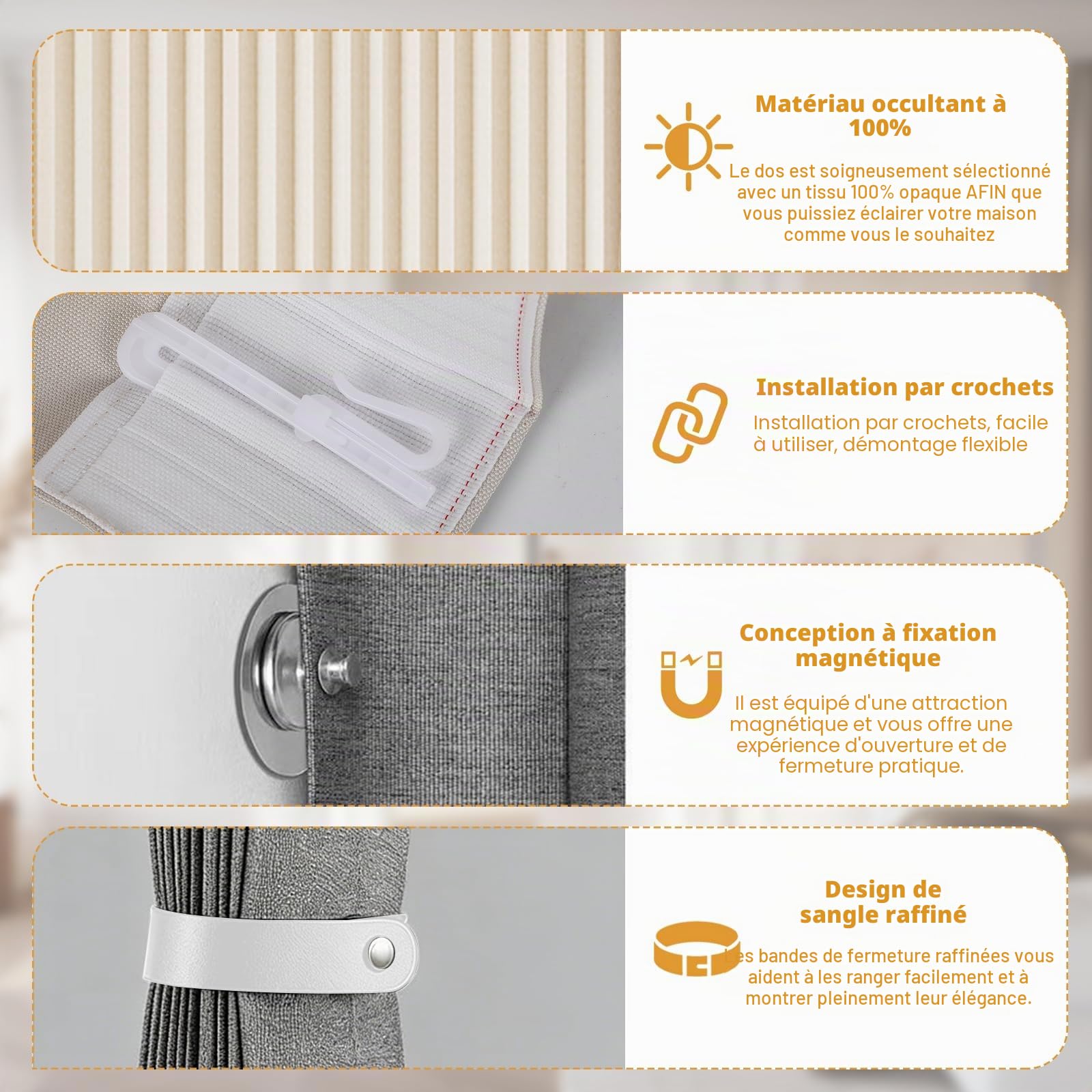 Rideau de porte magnétique - 120 x 200 cm - Pliable - Occultant - Porte intérieure pliante - Sans perçage - Avec rail adhésif - Crochets - Pour armoires, salle de bain, chambre à coucher, salon
