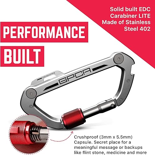 Miniatura 3 de GPCA Clip de mosquetón para llavero, organizador de llaves, llavero, soporte para llaves de automóvil, equipo EDC multiherramienta con abridor de