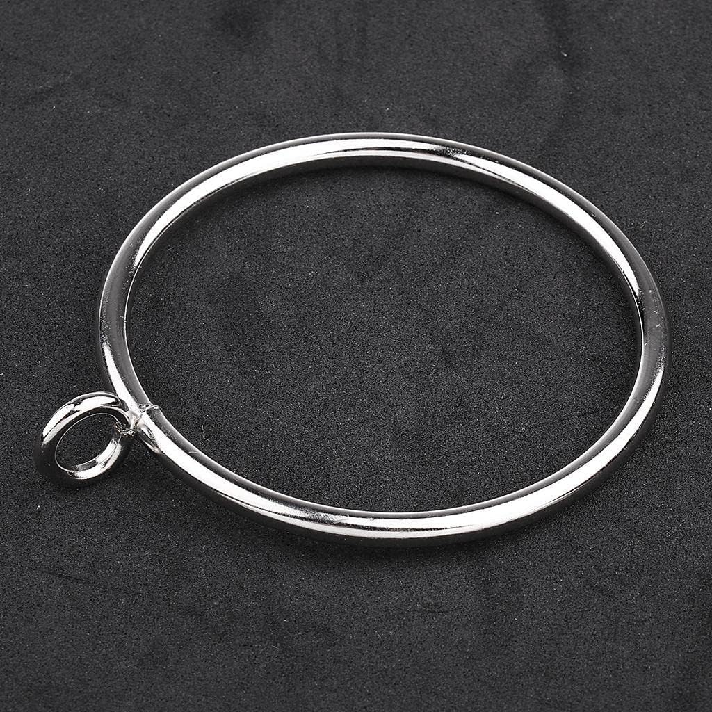 Generic 5X Metal Window Curtain Glider Hook Clip Roman Rings Rod Pole Eyelet Hanger 12-Pack, Inner Diameter:55mm, Silver