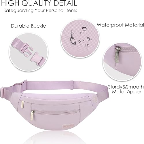 Miniatura 218 de MAXTOP - Cangurera cruzada grande con 4 bolsillos con cremallera, ideal para eventos deportivos, festivales, entrenamiento, viajes, correr y uso