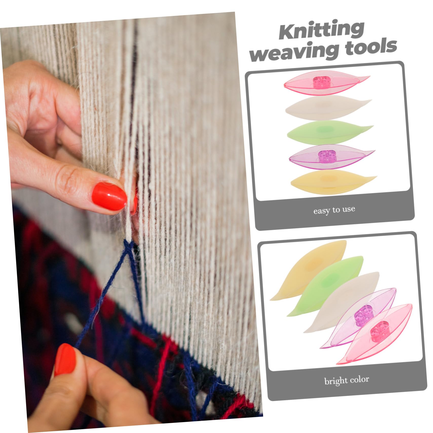 Sewroro 25stücke Kunststoff-tatting-shuttles Für Und Webarbeiten Multifunktionale Bastelwerkzeuge Leuchtenden Farben Transparent Transparent