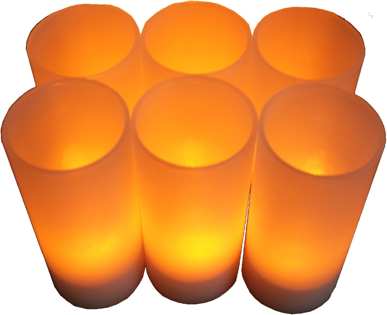 BlueDot Trading LED Battery Operated Rechargeable Tea Lights, Amber, 6Pack Home