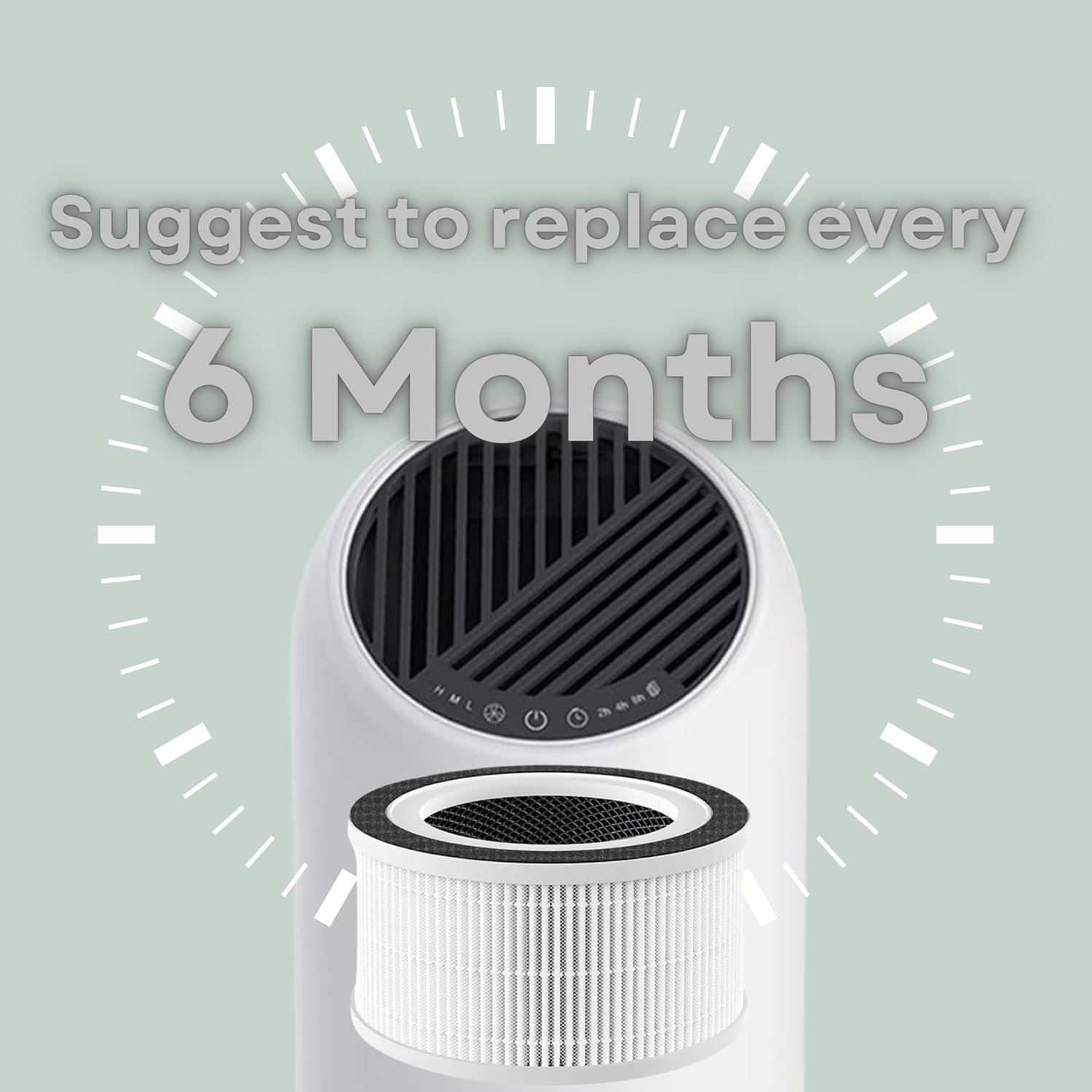 Nispira 3-in-1 True HEPA Filter + Carbon Compatible with AFLOIA FILLO, HALO, MOOKA Allo Air Purifier, Honati, Miroco, Vanaheim and Saki Air Purifier, 3 Packs