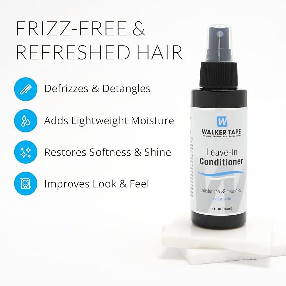 Walker Tape Leave-In Conditioner Spray 4 fl oz for Wig Installs, Lace Systems, Toupee Applications, Hair Tape Prep and Adhesive Strips Use Offering Detangling, Moisture, Frizz Control for Hair Systems