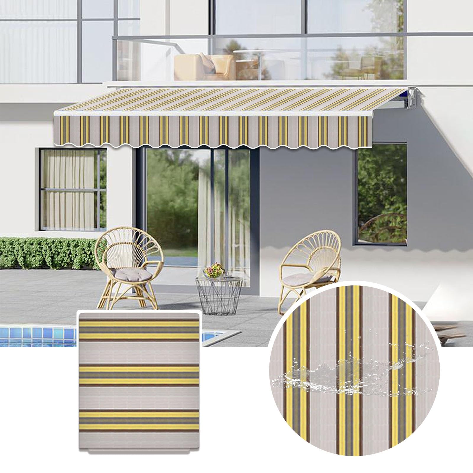 Auvent de remplacement pour store de terrasse - Créez un ombrage frais pour votre jardin