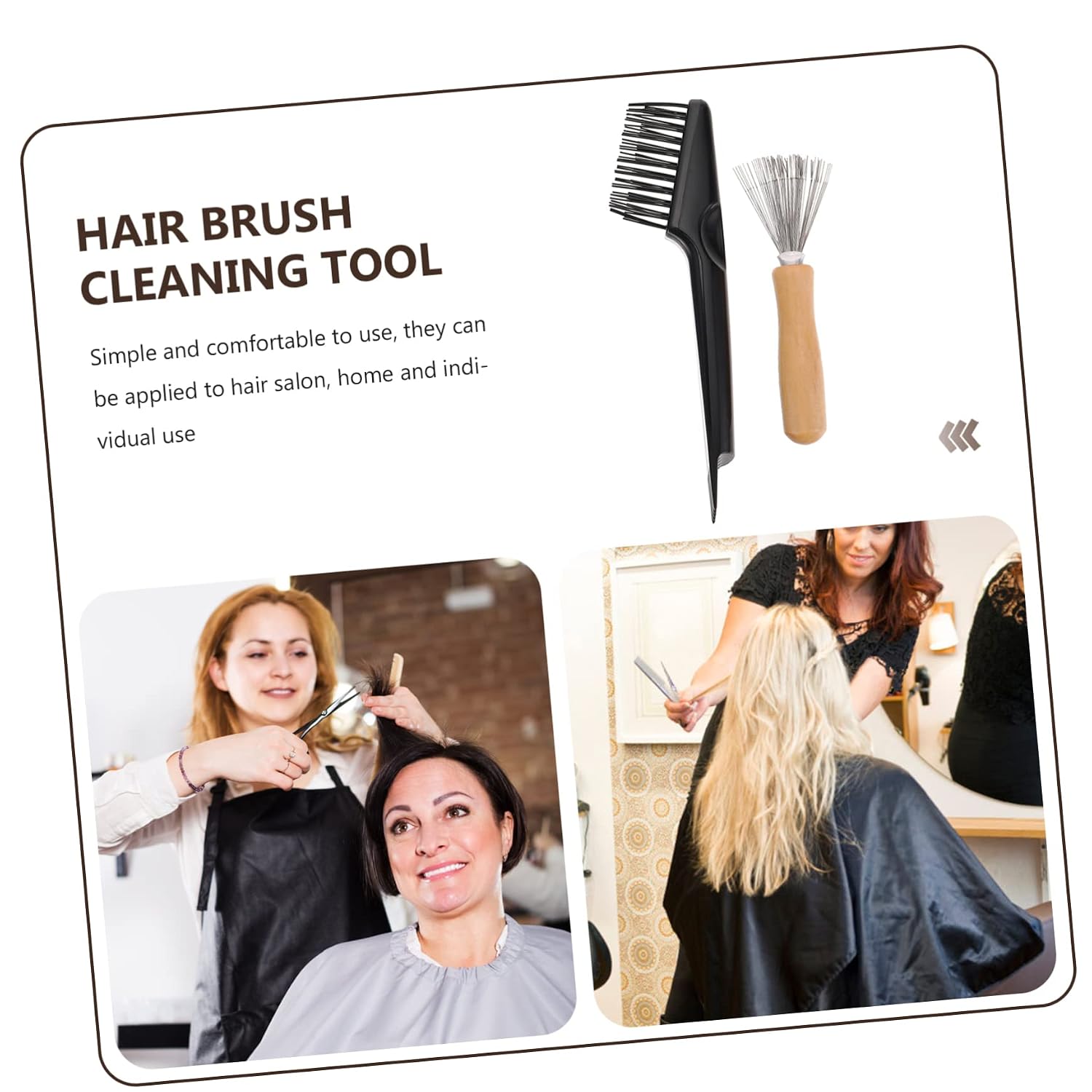 1Set Hair Brush Cleaner with Double-sided Rake and Airbag Comb for Efficient Hair Removal and Brush Maintenance Portable Lightweight Hairbrush Cleaning Tool for Home and Salon Use