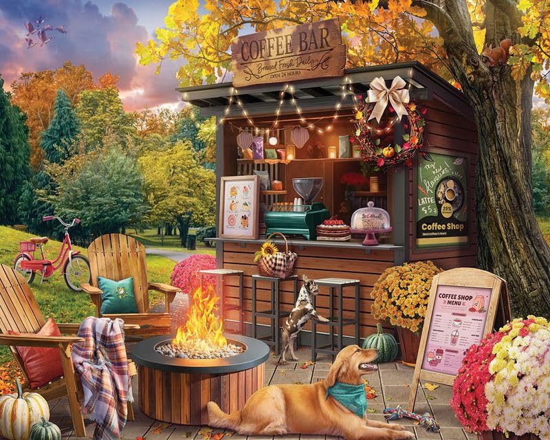 White Mountain Rompecabezas de 1000 piezas Escena Otoñal, Parkside Coffee | Piezas Grandes, Regalo para Adultos y Familia, 24"x30" miniatura 7