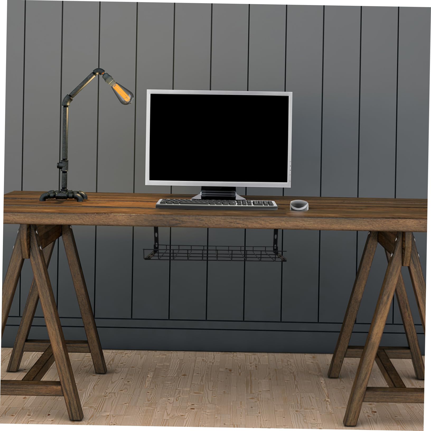 LABRIMP 1 pièce Organisateur de Câbles sous Bureau Support de Rangement Fer pour Câbles et Multiprises Accessoire Durable et Pratique pour Espace de Travail Rangé