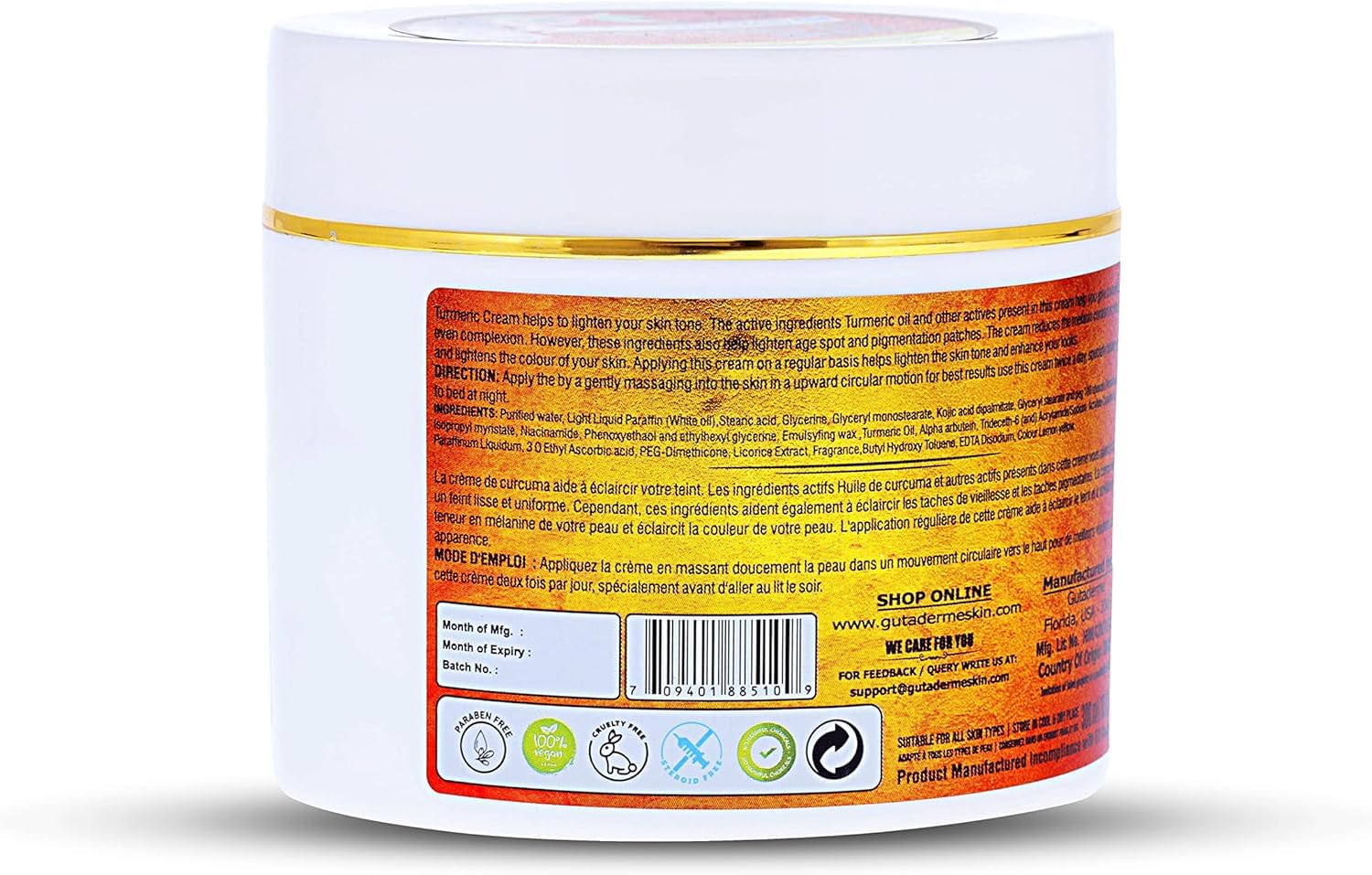 Turmeric Skin Brightening Face Cream Provides Skin Brighten, Smoothen, Soft & Clean (Pack of 1, 300 ml) - Image 4