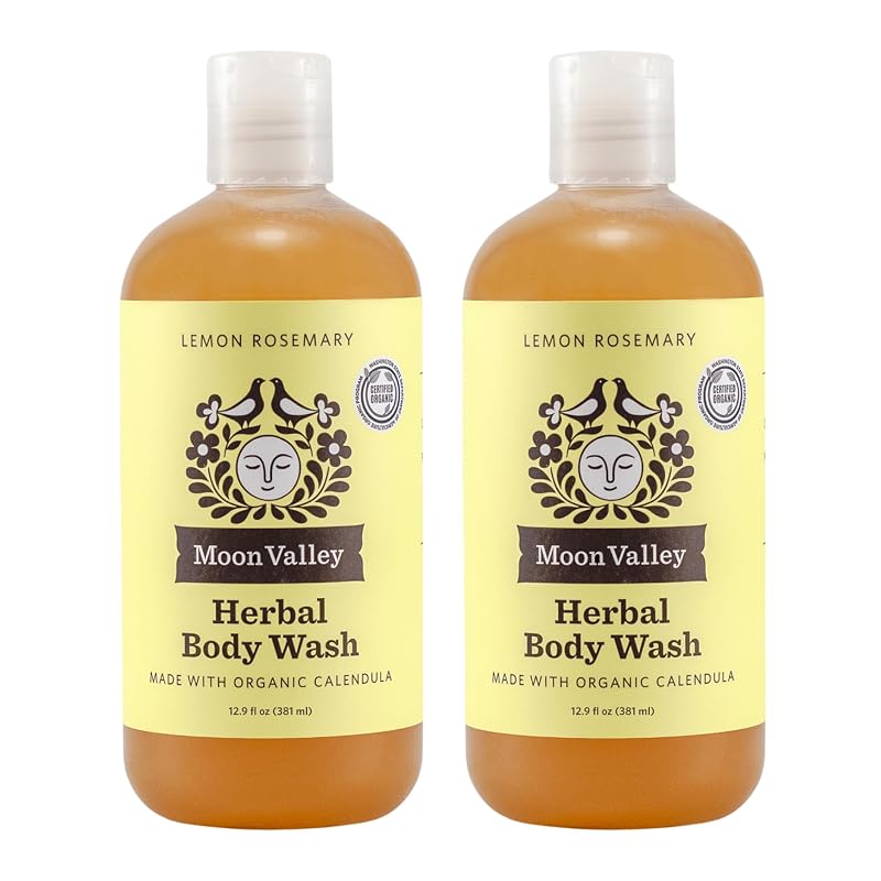 Sabonete líquido corporal Moon Valley Organics Lemon Rosemary, pacote com 2