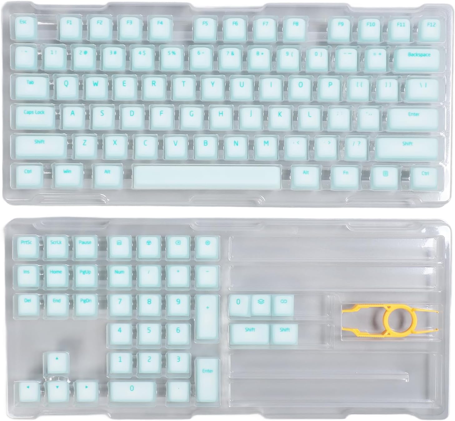 for 3 PBT Keycaps, 113 Keys Original Height Mechanical Keyboard Keycaps Professional DIY Keyboard Keycaps Practical Keyboard Accessories (Mint Green), for 38zthry5k30-14