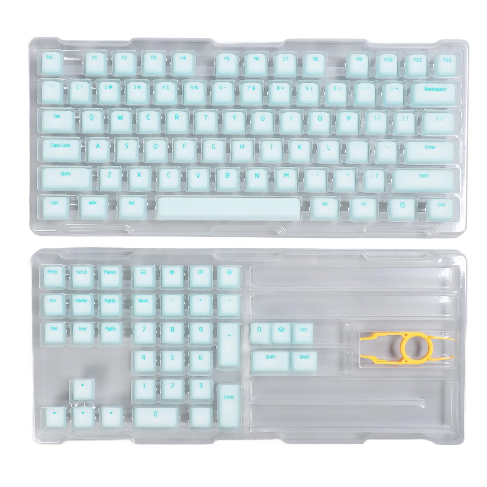Keycaps PBT, 113 Klawiszy Oryginalna wysokość z Klawiszem dla 61 64 68 72 82 84 87 104 108 Mechaniczne Klawiatury Mute Minimalist Style (Mint Green)