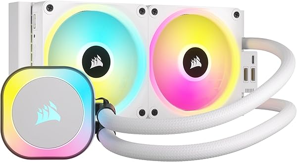 Corsair iCUE LINK H100i RGB Flüssig-CPU-Kühler - 240mm AIO - QX120 RGB-Lüfter - Passend Für Intel® LGA 1700, AMD® AM5 - iCUE LINK System Hub Enthalten - Weiß