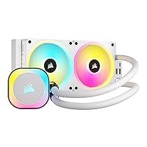 CORSAIR iCUE LINK H100i RGB Dissipatore a Liquido per CPU – AIO da 240 mm – Ventole RGB QX120 – Compatibile con Intel® LGA 1700, AMD® AM5 – Hub di Sistema iCUE LINK Incluso – Bianco