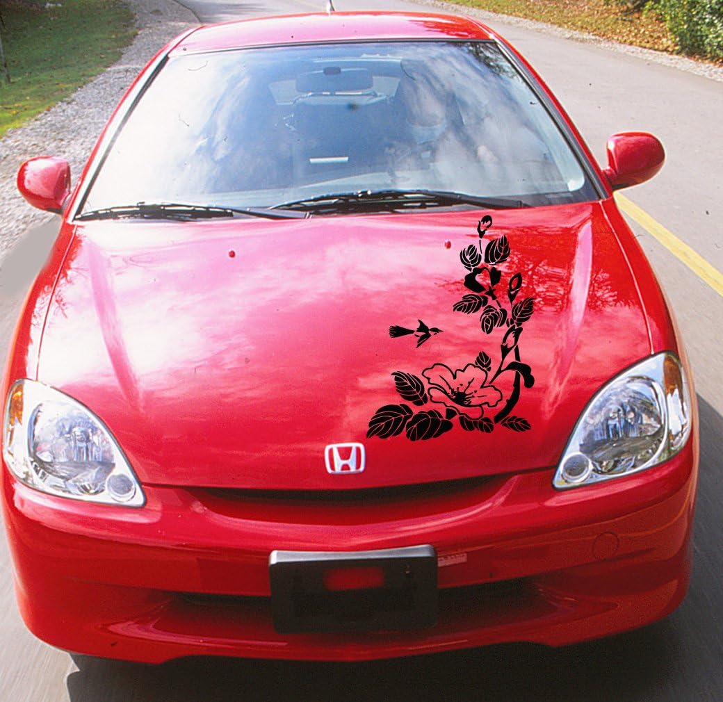 Auto Car Vinyl Decal Beautiful Flower with Bird for Hood