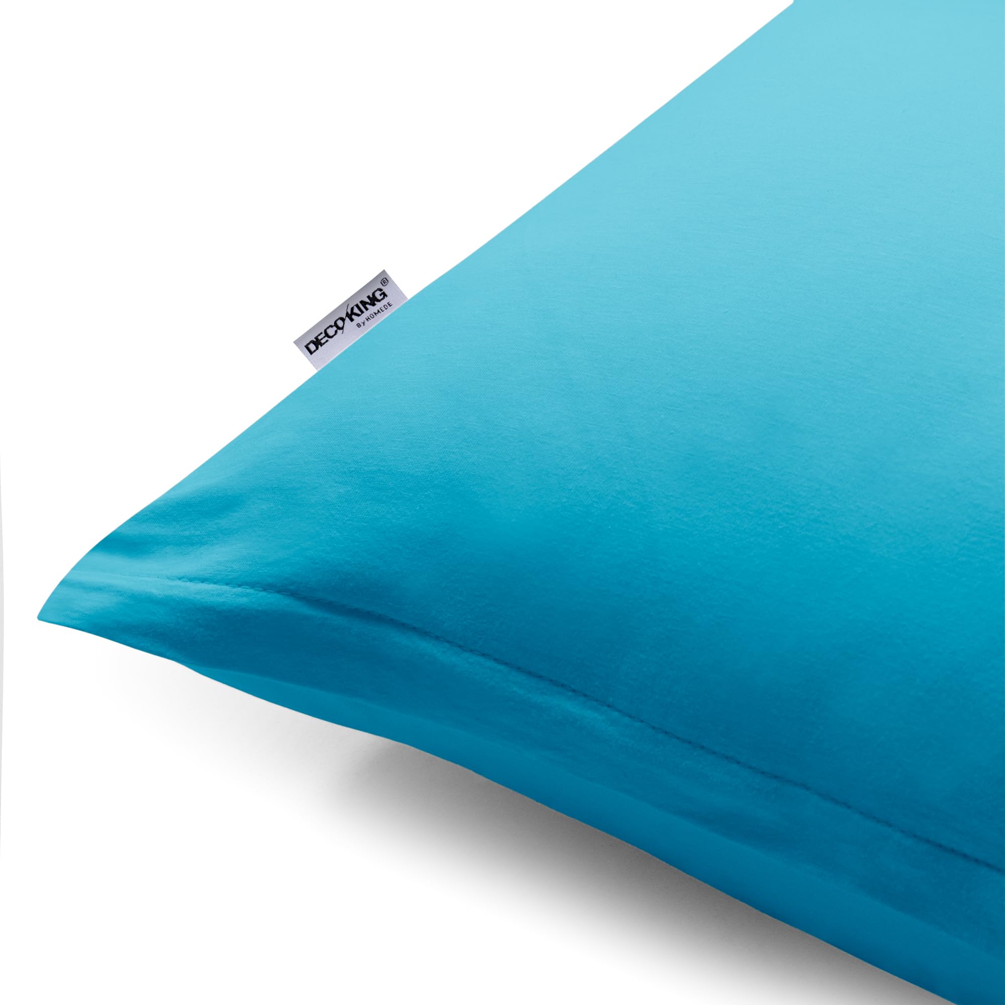 DecoKing 2 Pillowcases 20 x 145 cm Jersey 100% Combed Cotton Zip Cyan Amber, 20 x 145 *2 - Image 2