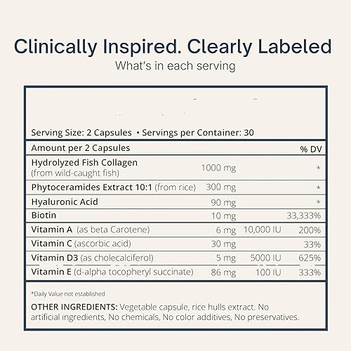 Miniatura 8 de Zi-Collagen - Cápsulas de colágeno marino para piel, cabello y uñas, fórmula multiingrediente con fitoceramidas, ácido hialurónico, biotina +