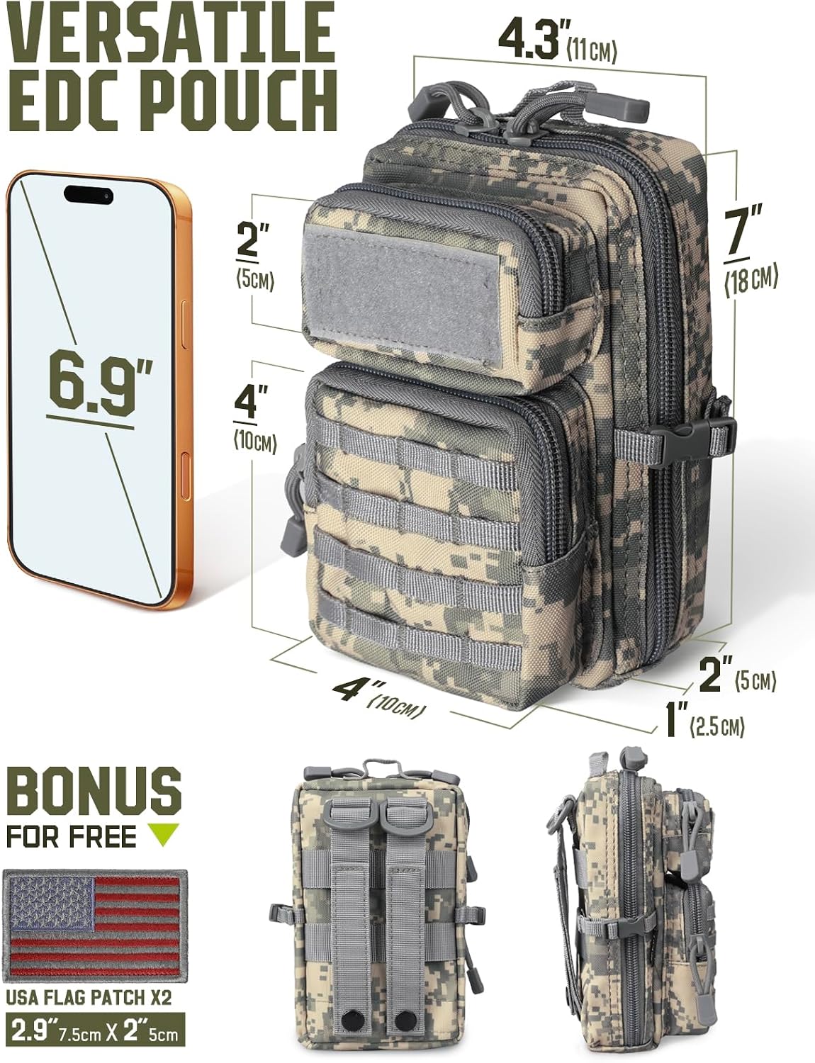 LIVANS EDC Pouch, MOLLE Tactical Small Tool Bag for Ifak & Outdoor Gear image 2