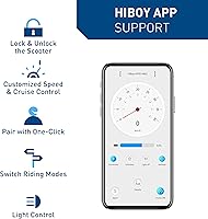 Vista 7 de Scooter eléctrico Hiboy S2S2 MAX, motor de 350500W, neumáticos de 8,510 pulgadas, rango de 2765 kilómetros, scooter eléctrico plegable para adultos