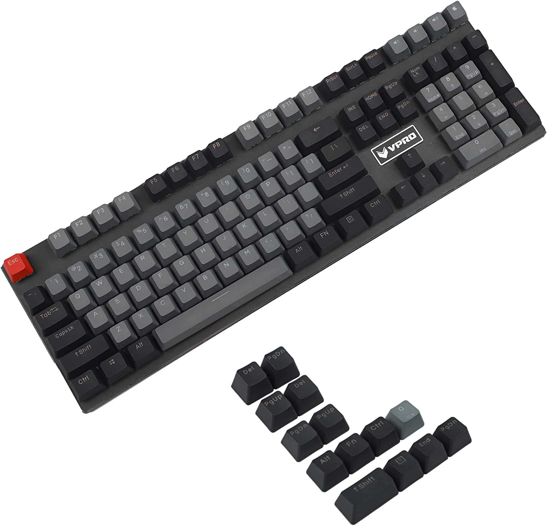 YMDK Double Shot 122 Dyed PBT Shine Through OEM Profile Keycap Rainbow Carbon Sunset Backlit Keycaps for MX Switches Mechanical Keyboard（Only Keycap） (Dolch 122 Key)