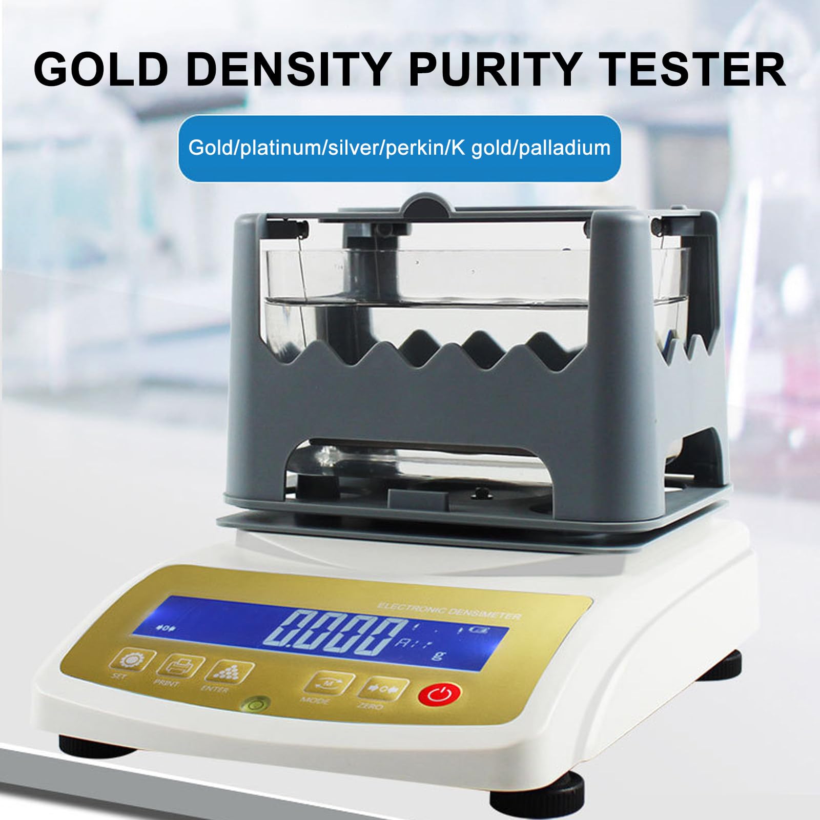 VNATWGOO Precious Metal Purity Tester, Digital Gold Density Meter, Gold Purity Analyser, Gold Karat Measuring Device, for Jewelry Testing Center, Pawnshops,600K
