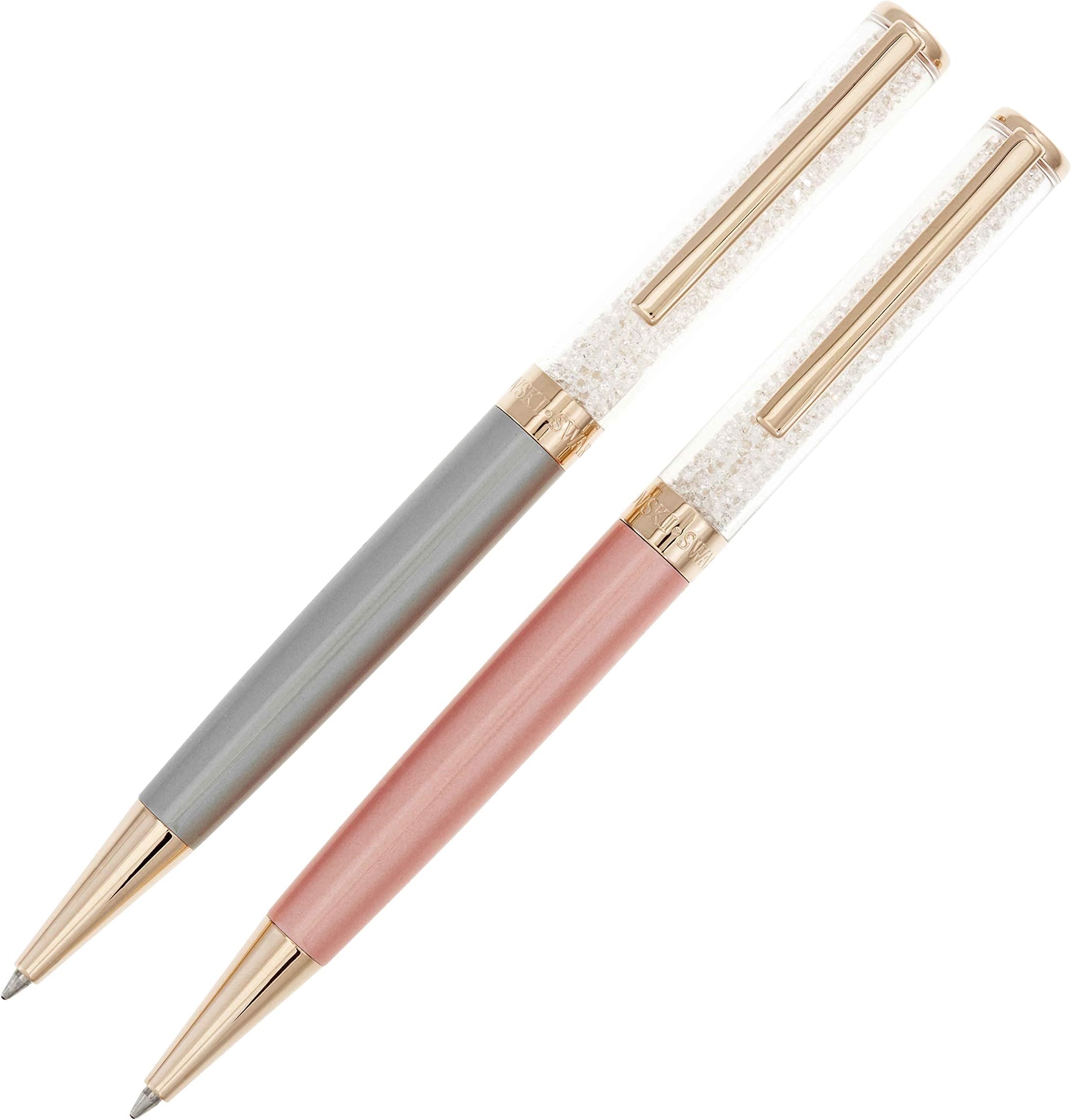 Swarovski Crystal Authentic Crystalline Pink Gray Ballpoint Pen Set