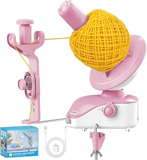 Electric Yarn Ball Winder - Automatic Wool Yarn Spinner with Stepless Speed & Strong Tension, Compact Wool Winder for Knitting Crocheting, Yarn Cake Maker (Pink)