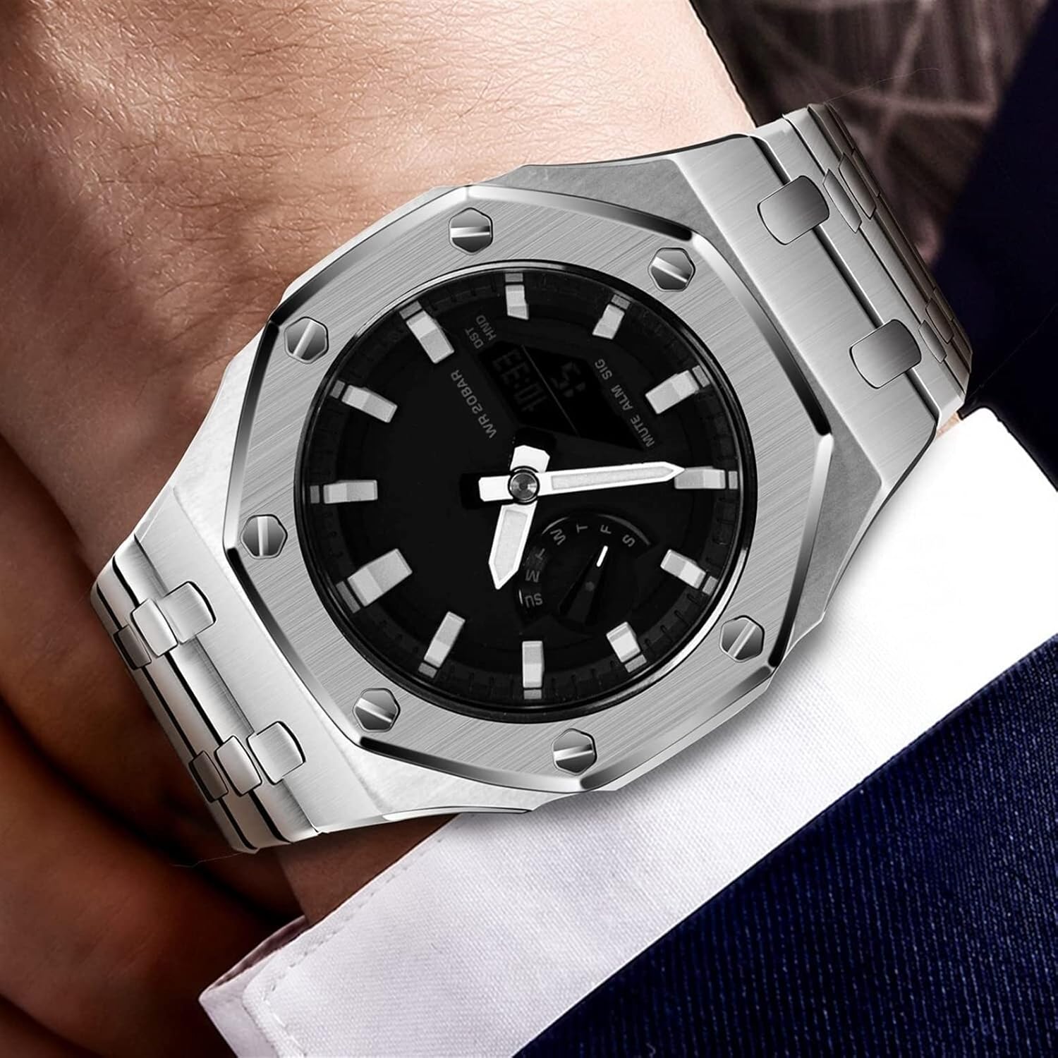 GMA-S2100 Mod Kit All Metal Watch Bezel Strap Replacement Accessories For GMA-S2100-7A