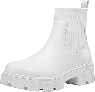 JeossyWomen's 9610 Ankle Boots,Chelsea Platform Chunky Heel Elastic Lug Sole Booties