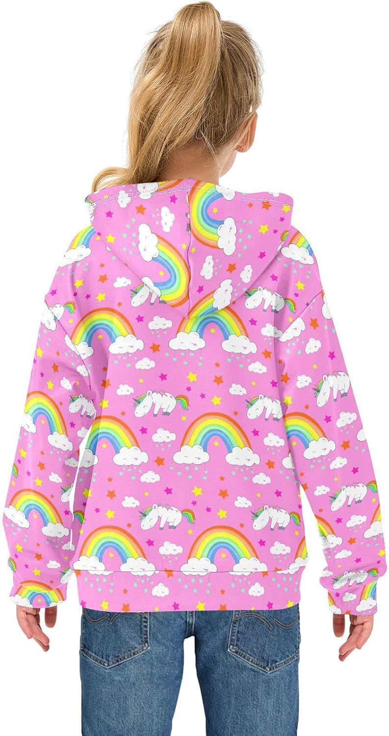 Cute Unicorns Toddler Girls Pullover Hoodie Sweatshirt 4-14Y 202c1306