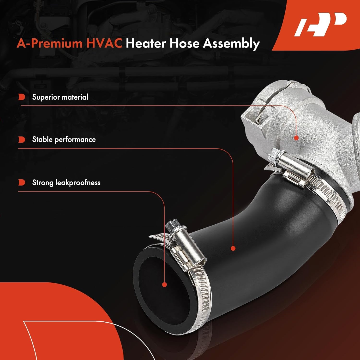 A-Premium Upper HVAC Engine Heater Hose Assembly Compatible with Ford F-150 2011-2018, for Mustang 2011-2018,T-Connector Hose, Tee To Thermostat